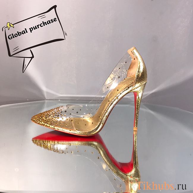 Christian Louboutin Degra Studded Gold Heel 10cm - 1