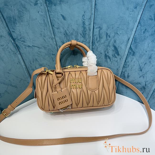 Miu Miu Arcadie Nappa Leather Beige 22x10.5x7.5cm - 1