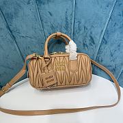 Miu Miu Arcadie Nappa Leather Beige 22x10.5x7.5cm - 1