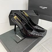 YSL Black Crocodile Leather Slingback Pumps 10cm - 1