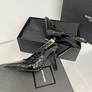 YSL Black Crocodile Leather Slingback Pumps 10cm - 2