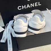 Chanel Calfskin & Suede Calfskin Sneakers White - 3