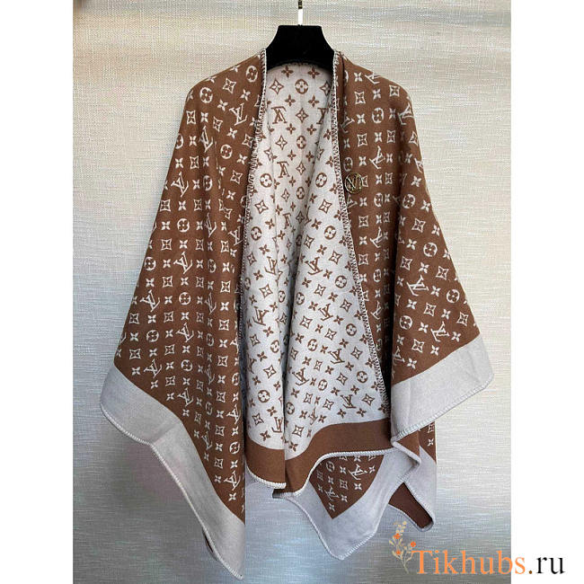 Louis Vuitton LV Monogram Scarf Camel 137x152cm - 1