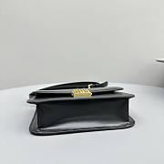 Miu Miu Logo Plaque Leather Shoulder Bag Black 20x13.5x5.5cm - 6