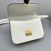 Miu Miu Logo Plaque Leather Shoulder Bag White 20x13.5x5.5cm - 6