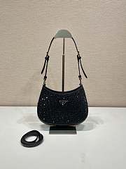 Prada Cleo Satin Bag With Crystals Black 22x18.5x4.5cm - 1