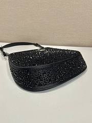 Prada Cleo Satin Bag With Crystals Black 22x18.5x4.5cm - 4