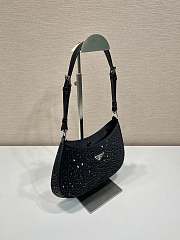 Prada Cleo Satin Bag With Crystals Black 22x18.5x4.5cm - 3