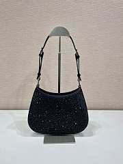 Prada Cleo Satin Bag With Crystals Black 22x18.5x4.5cm - 2