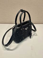 Prada Galleria Satin Mini Bag Crystals Black 20x14.5x9.5cm - 6