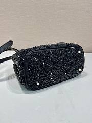 Prada Galleria Satin Mini Bag Crystals Black 20x14.5x9.5cm - 3