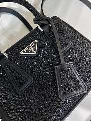 Prada Galleria Satin Mini Bag Crystals Black 20x14.5x9.5cm - 2