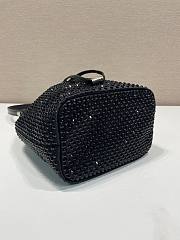 Prada Satin Mini Bag With Crystals Black 19.5x15.5x10cm - 3