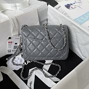 Chanel Mini Flap Bag Grey Lambskin Silver Ball 17cm - 4