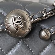 Chanel Mini Flap Bag Grey Lambskin Silver Ball 17cm - 3