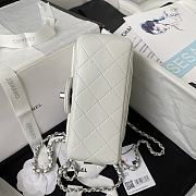 Chanel Mini Flap Bag White Lambskin Silver Ball 17cm - 2