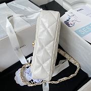 Chanel 23k Flap Bag White Gold 13.5x20.5x5cm - 6