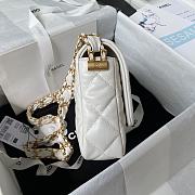 Chanel 23k Flap Bag White Gold 13.5x20.5x5cm - 5