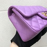 Chanel Small Flap Bag Purple Lambskin Gold 20cm - 5