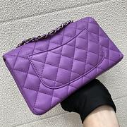 Chanel Small Flap Bag Purple Lambskin Silver 20cm - 5