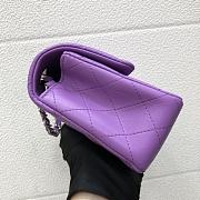 Chanel Small Flap Bag Purple Lambskin Silver 20cm - 4