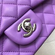 Chanel Small Flap Bag Purple Lambskin Silver 20cm - 2