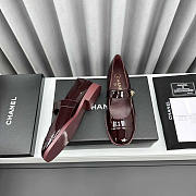 Chanel Mary Janes Patent Calfskin Burgundy - 5