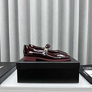 Chanel Mary Janes Patent Calfskin Burgundy - 4