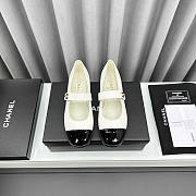 Chanel Mary Janes Patent Calfskin White - 1