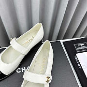 Chanel Mary Janes Patent Calfskin White - 5