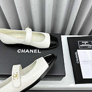 Chanel Mary Janes Patent Calfskin White - 4