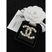 Chanel CC Pearls Diamonds Brooch - 2
