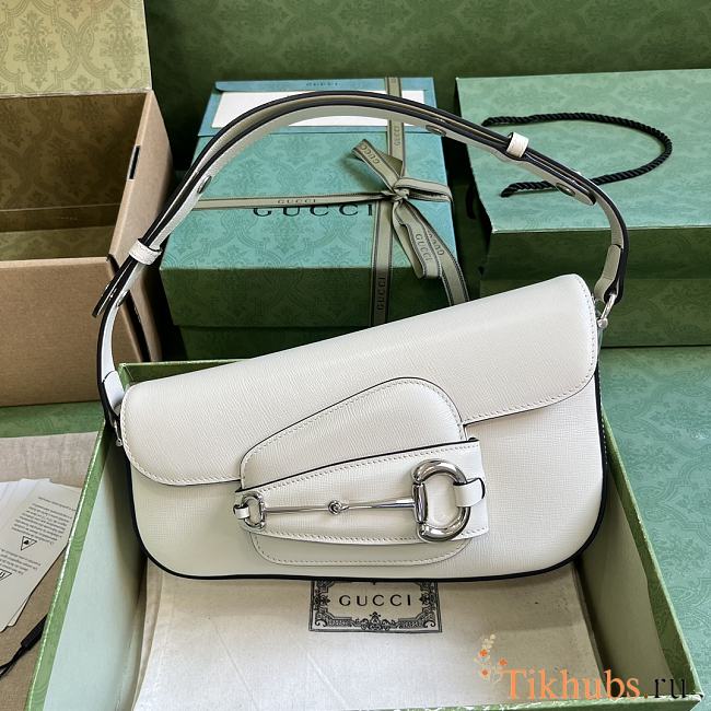 Gucci Horsebit 1955 Small Shoulder Bag White 26.5cm - 1
