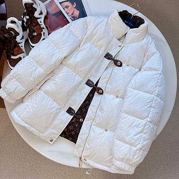 Louis Vuitton LV Monogram Accent Pillow Puffer Jacket White