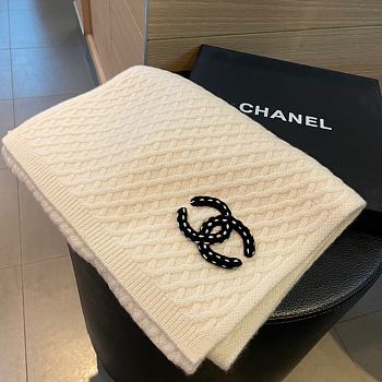 Chanel White Scarf 32x170cm