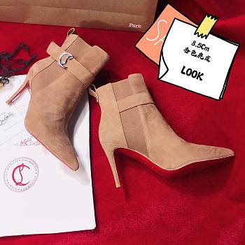 Christian Louboutin Brown Chelsea Suede Ankle Boots 8.5cm