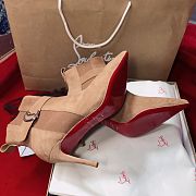 Christian Louboutin Brown Chelsea Suede Ankle Boots 8.5cm - 4