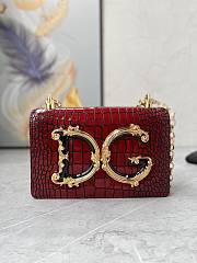 Dolce & Gabbana DG Girls Crossbody Red Crocodle Bag 21x4x15cm - 1