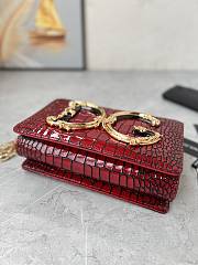 Dolce & Gabbana DG Girls Crossbody Red Crocodle Bag 21x4x15cm - 4