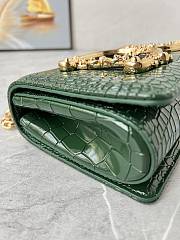 Dolce & Gabbana DG Girls Crossbody Green Crocodle Bag 21x4x15cm - 5