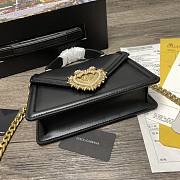 Dolce Gabbana DG Small Smooth Devotion Bag Black 19 x 13 x 4.5 cm  - 4