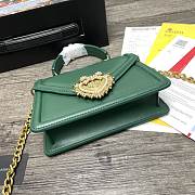 Dolce Gabbana DG Small Smooth Devotion Bag Green 19 x 13 x 4.5 cm - 2