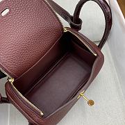 Hermes Mini Lindy Touch Wine 19x12.5x9cm - 5