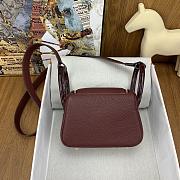 Hermes Mini Lindy Touch Wine 19x12.5x9cm - 2