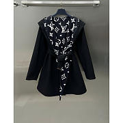 Louis Vuitton LV Reversible Zipper Sleeve Hooded Wrap Coat Black - 1