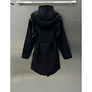 Louis Vuitton LV Reversible Zipper Sleeve Hooded Wrap Coat Black - 2