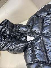 Moncler Hoodie Zip Up Down Coat Down Jacket Black - 2