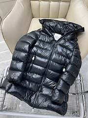 Moncler Hoodie Zip Up Down Coat Down Jacket Black - 3