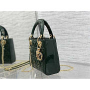Dior Mini Lady Dior Patent Leather Dark Green 17cm - 5