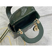 Dior Mini Lady Dior Patent Leather Dark Green 17cm - 4